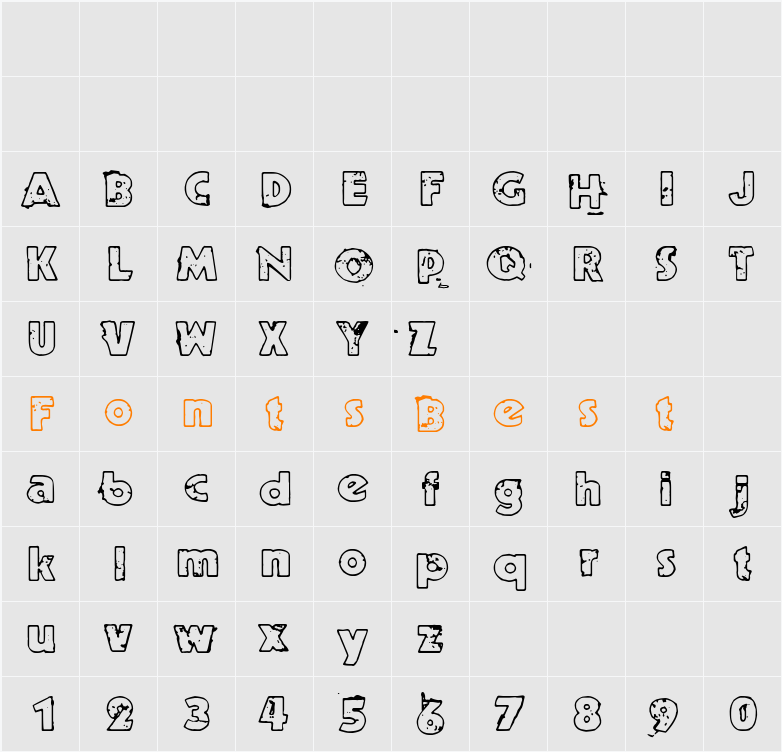 Ruoste Character Map