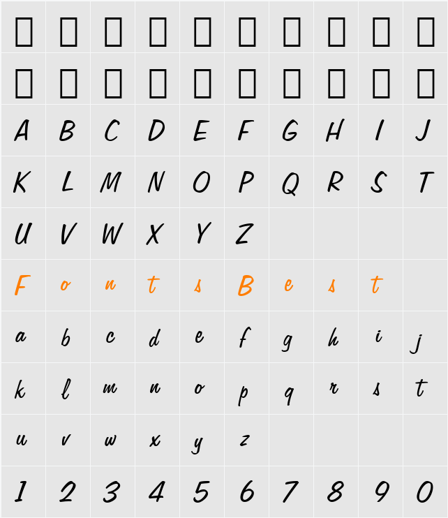 490-CAI978 Character Map