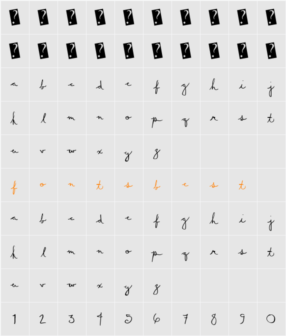 SummerScript Character Map