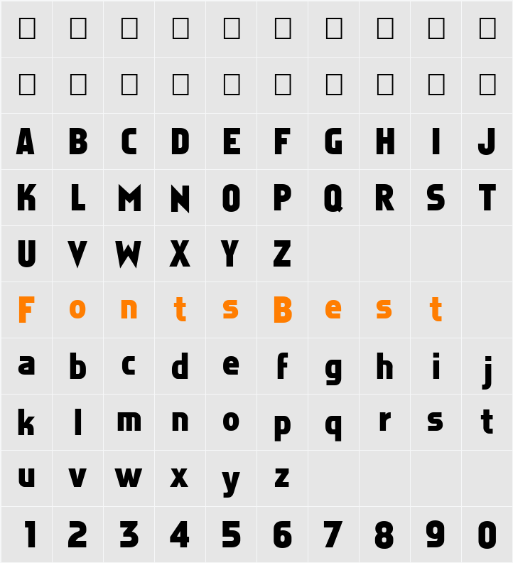 FZ BASIC 5 Character Map