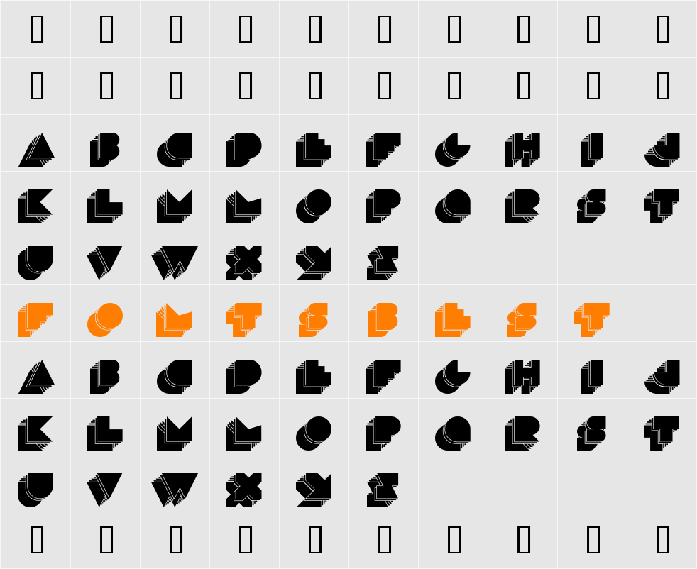 maduoETRA Character Map