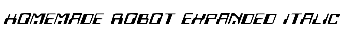 Homemade Robot Expanded Italic Font Image