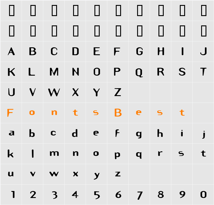DraftPlateExtended Character Map