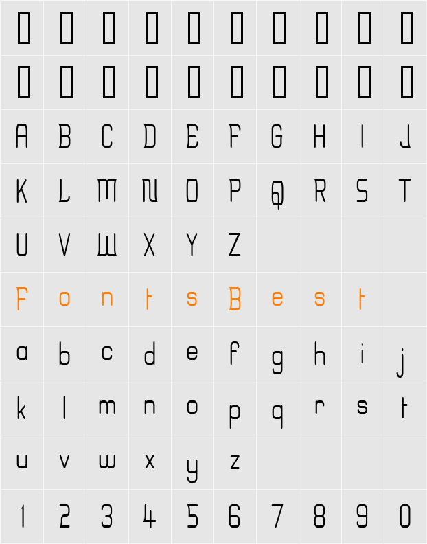 Erinal Narrow Character Map