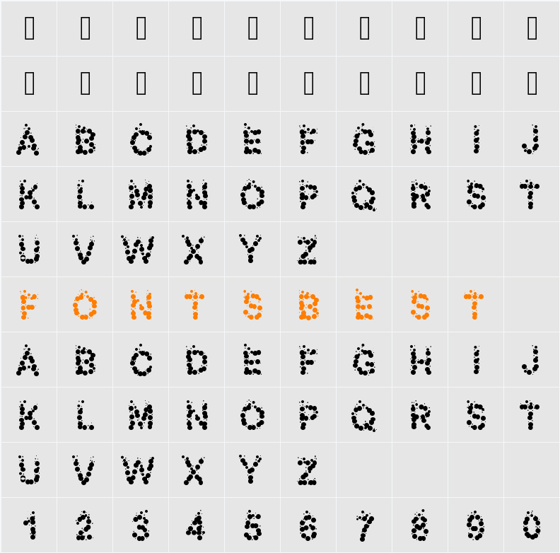 PWBubbles Character Map