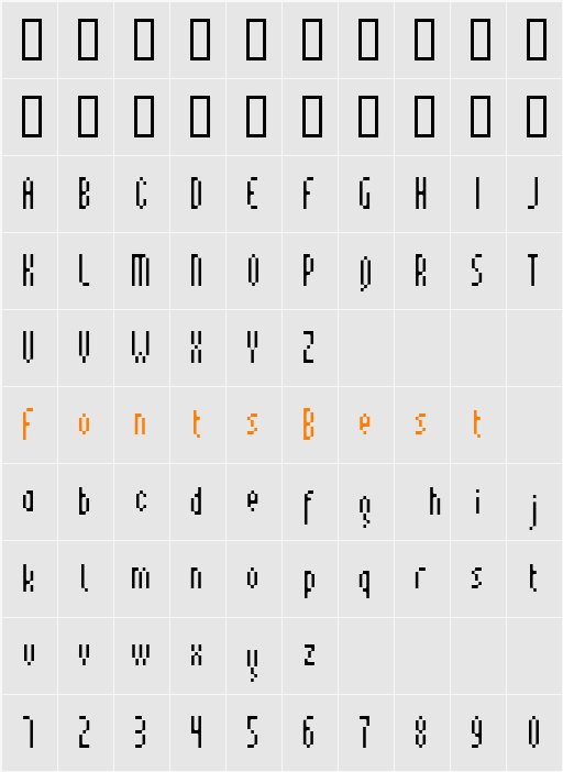 pinx Character Map
