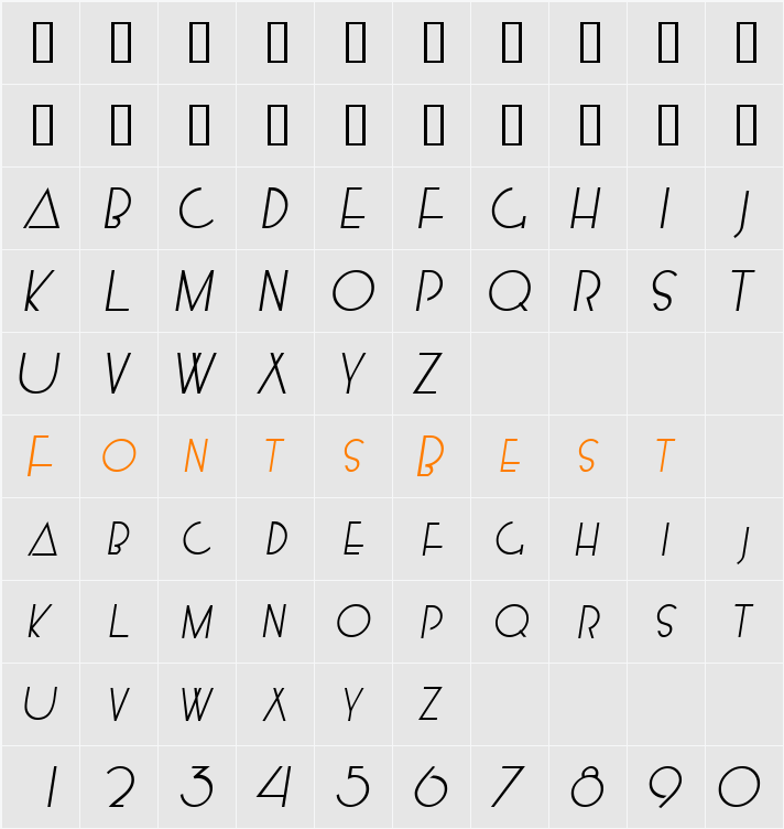 KendraSCapsSSK Character Map