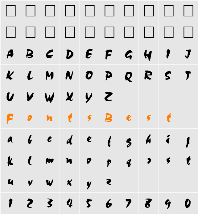TIMORA Character Map