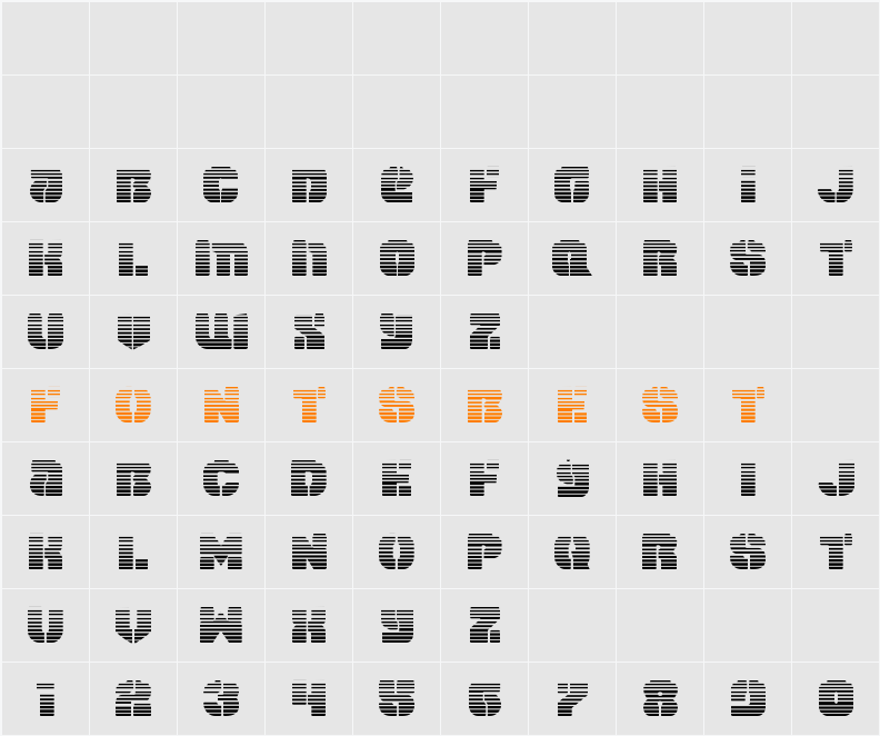 Space Cruiser Scanlines Character Map