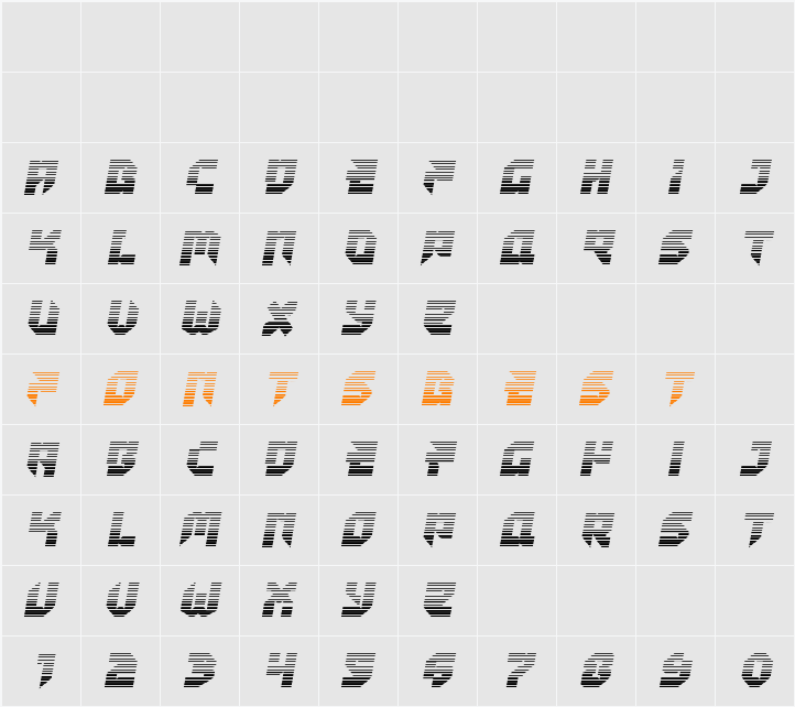 Tokyo Drifter Gradient Character Map