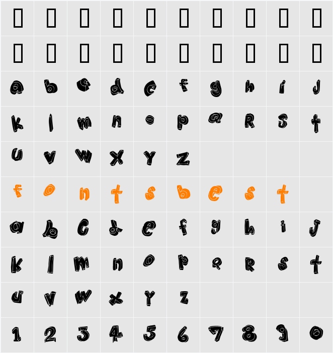 HANGUP Character Map