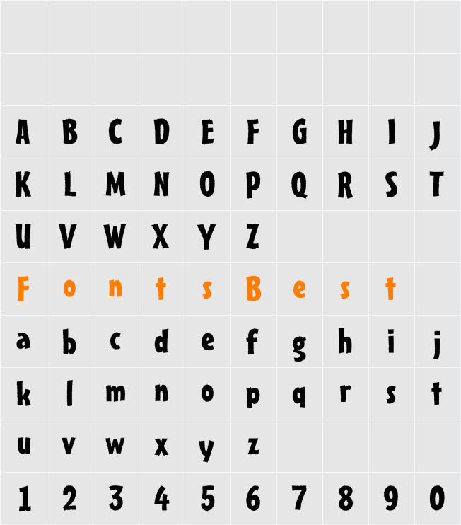 a_FrudgerRgh Character Map