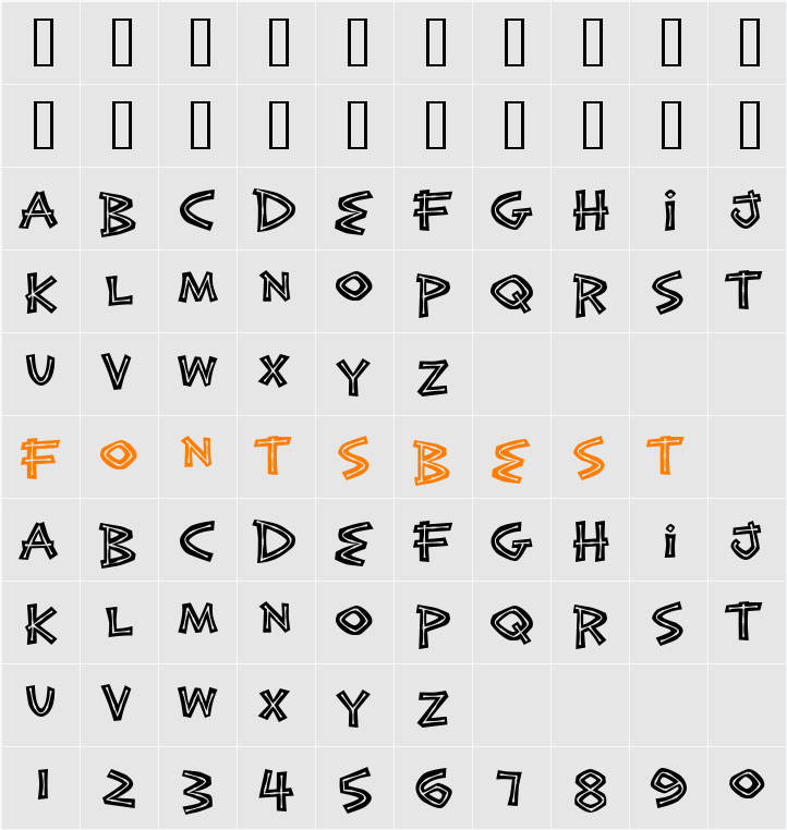 Exotic Island BTN Bamboo Inline Character Map