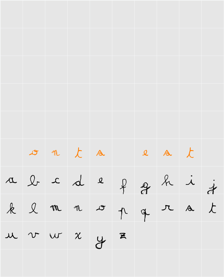 MATILDAS GRADE SCHOOL HAND_DEMO_script Character Map