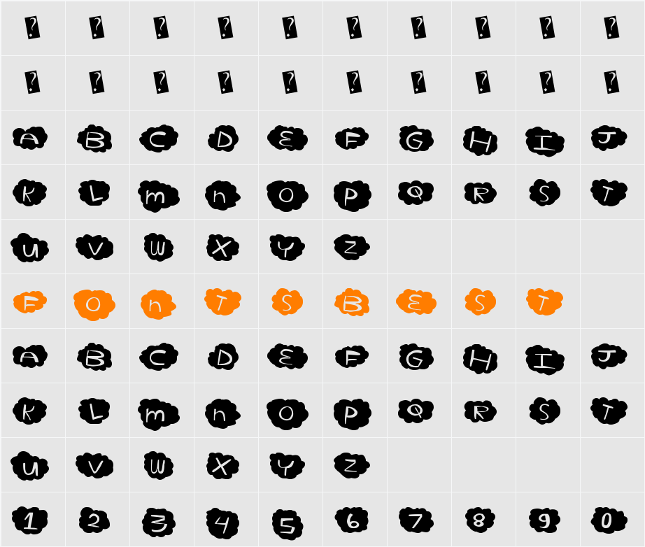 CloudHome Character Map