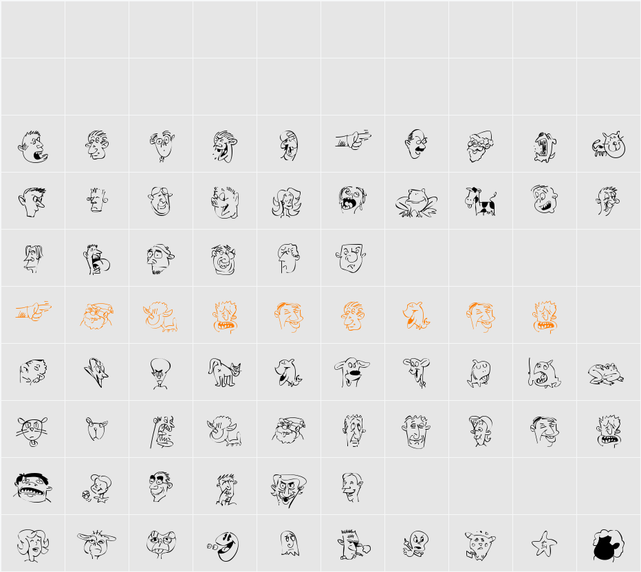 Sappy Mugs Character Map