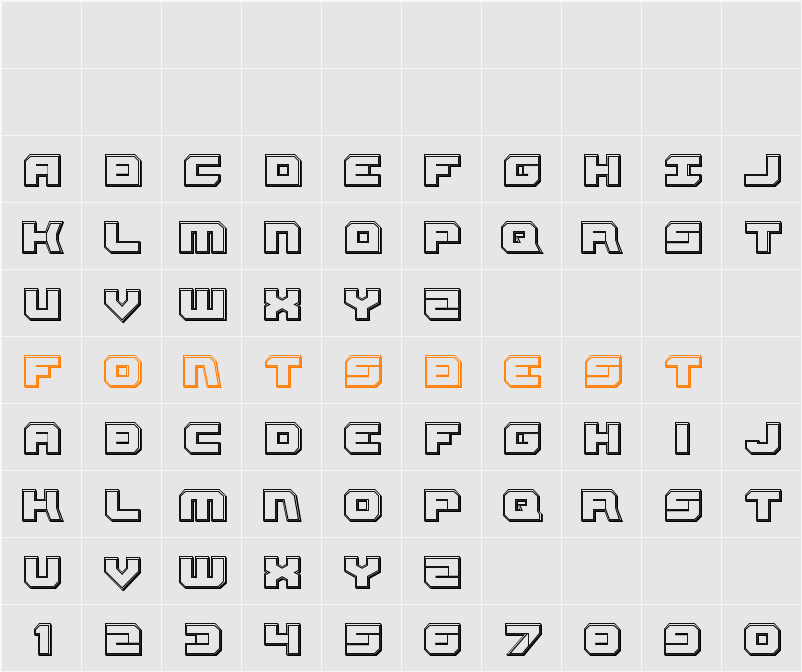 Gearhead Engraved Character Map