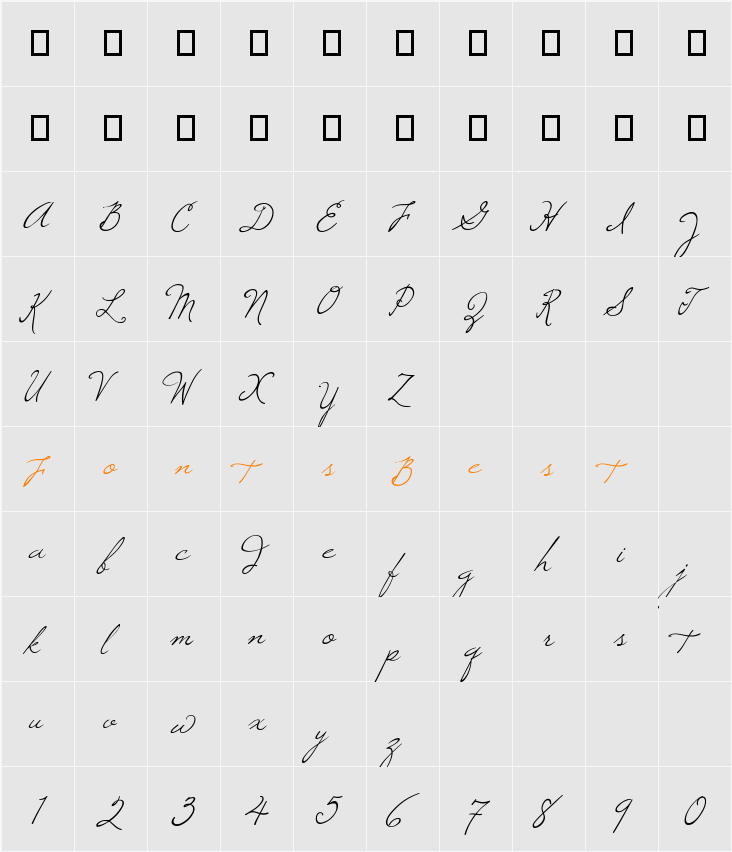Windsong Character Map