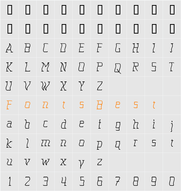 SeasickMirror Character Map