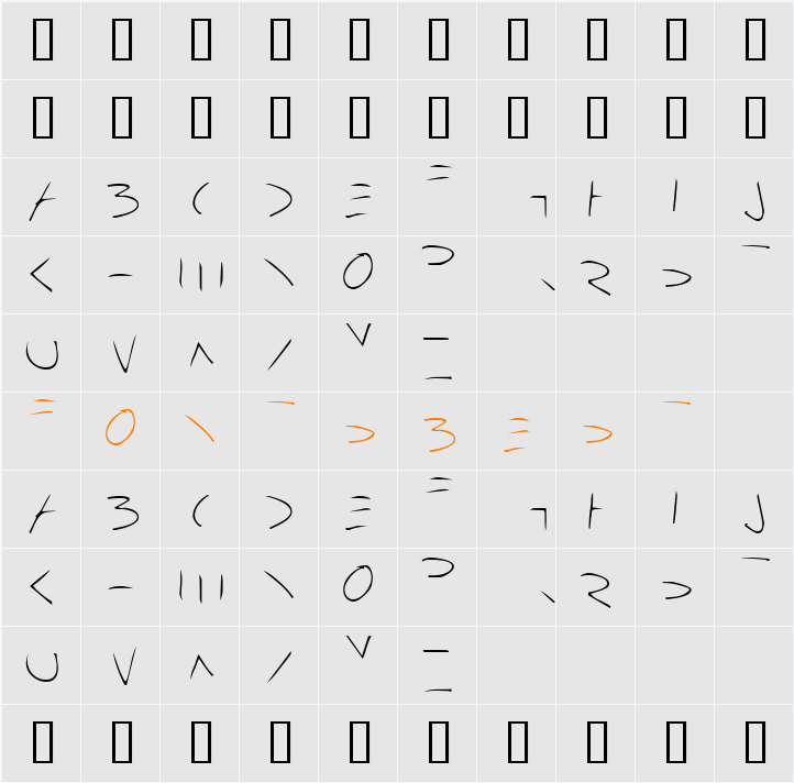 Bleak Future Hand Character Map