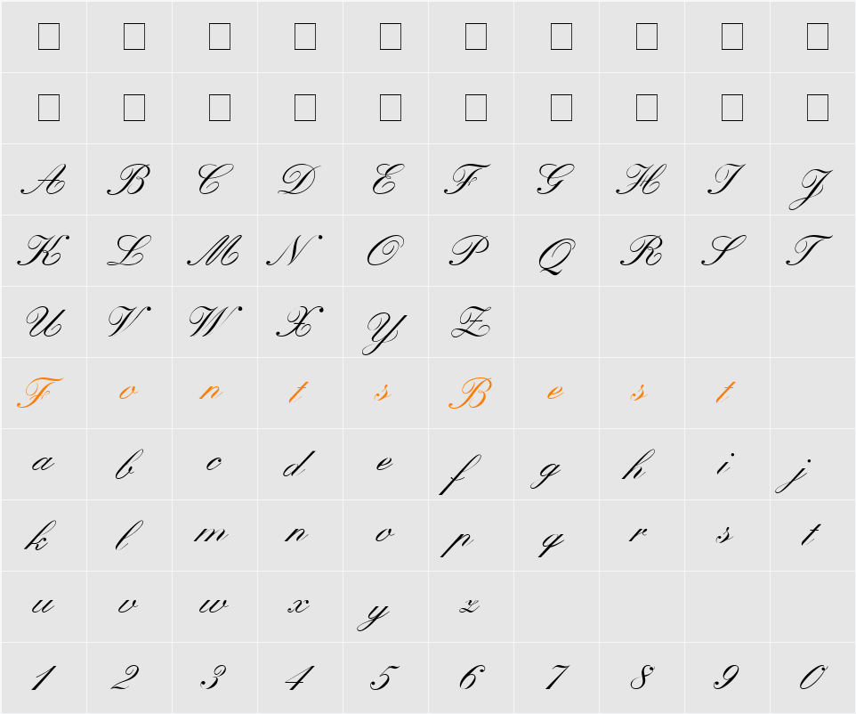 Kastler Character Map