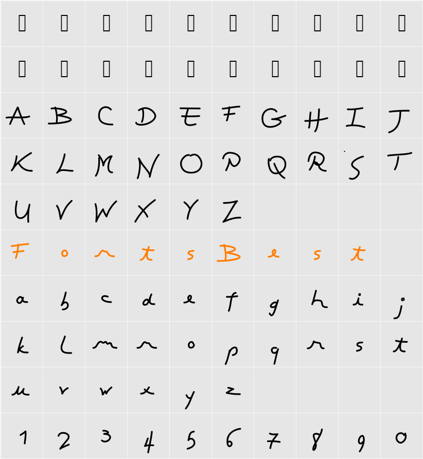 ToubibDemo Character Map
