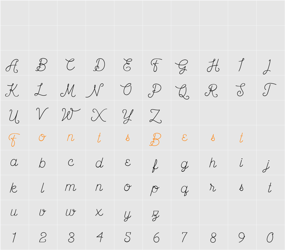 The Wahhabi Script Character Map