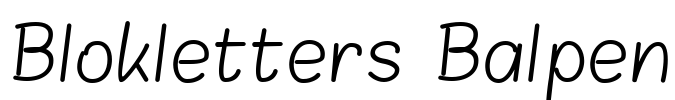 Blokletters Balpen Font Image