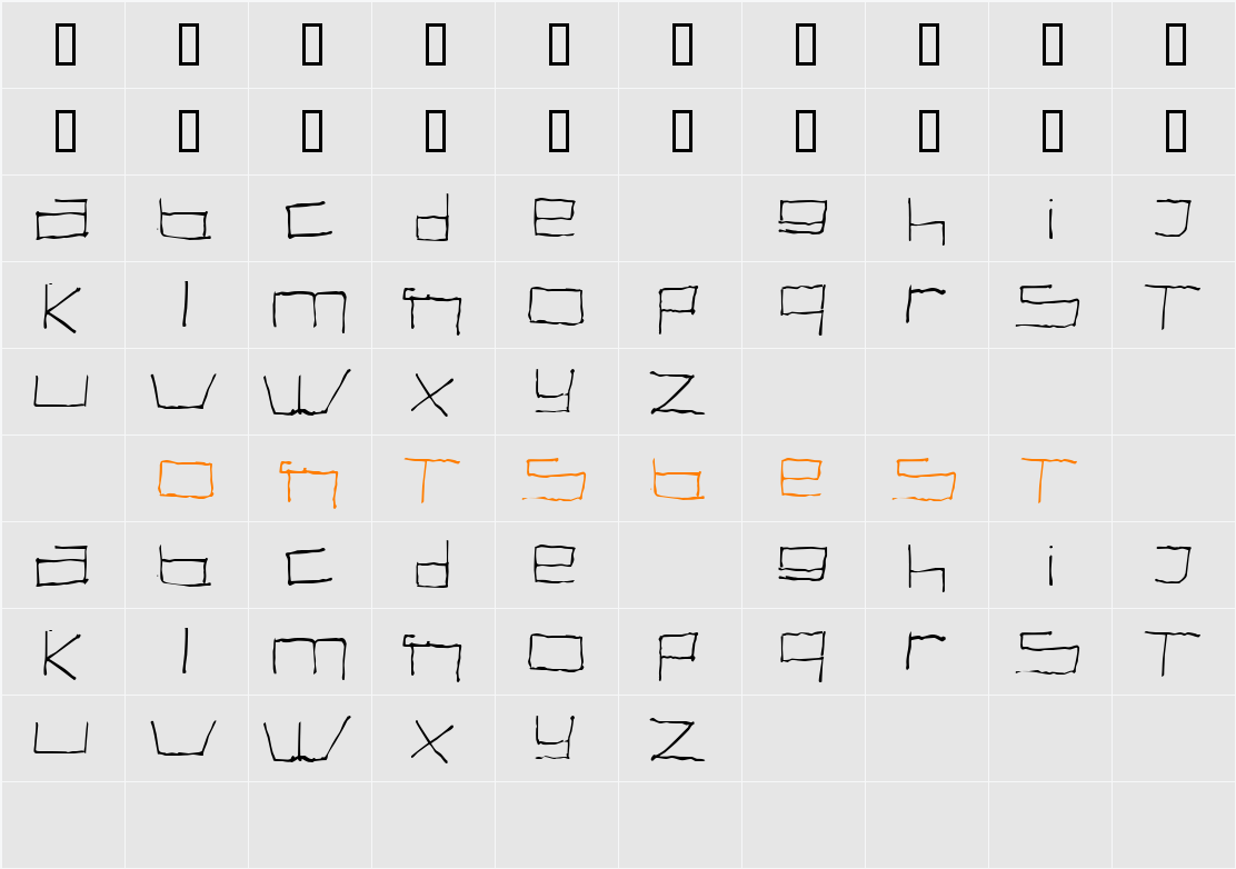 JI-Sables Character Map