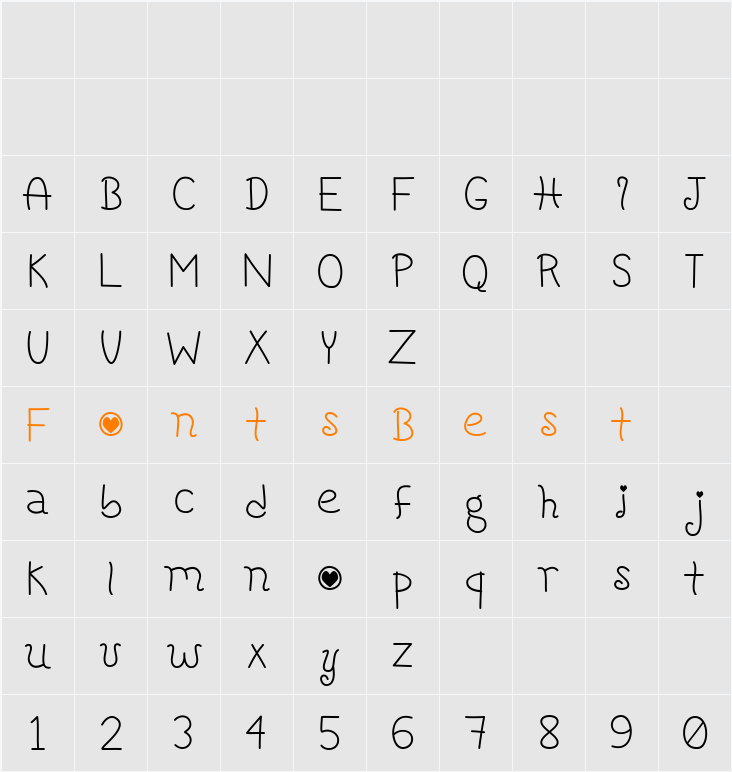 Honeybee Character Map