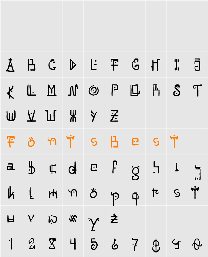 Unai Regular Character Map