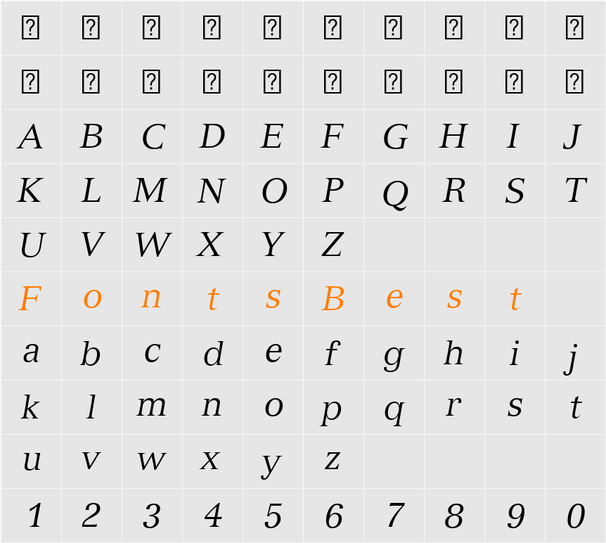 Versailles LT Com Italic Character Map