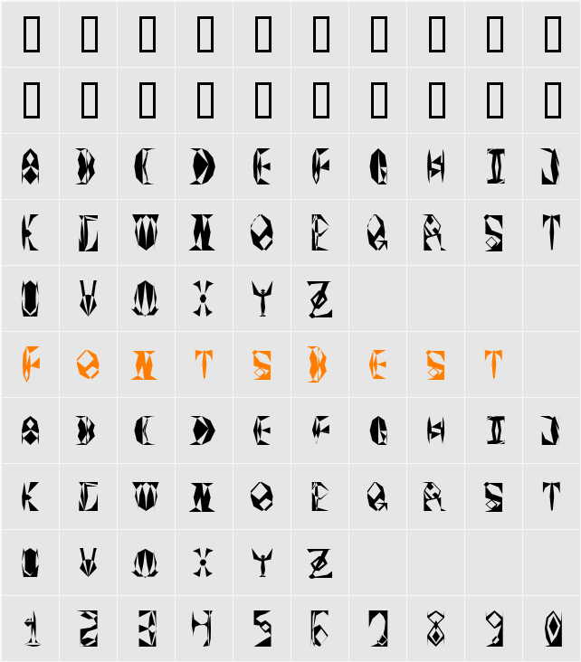 Space Gimboid Blockhead Character Map