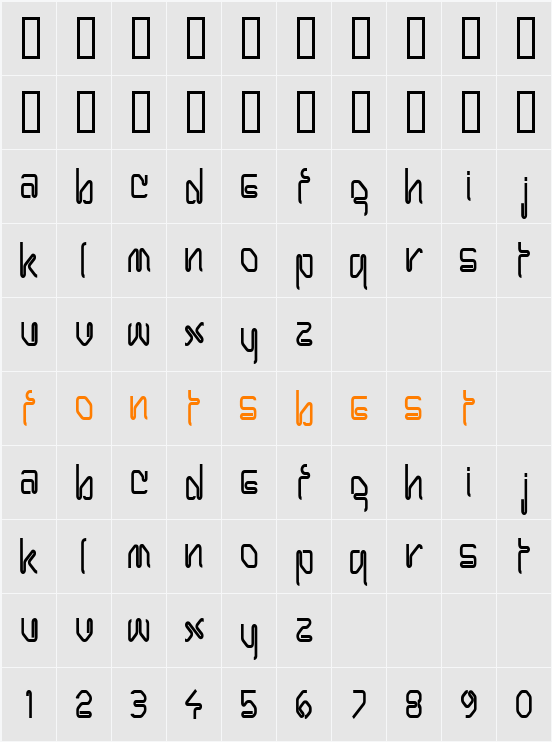 Hanger Condensed Character Map