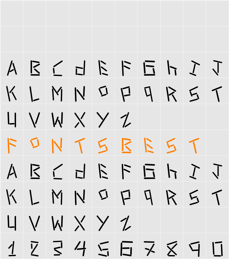 linerstencil bold Character Map