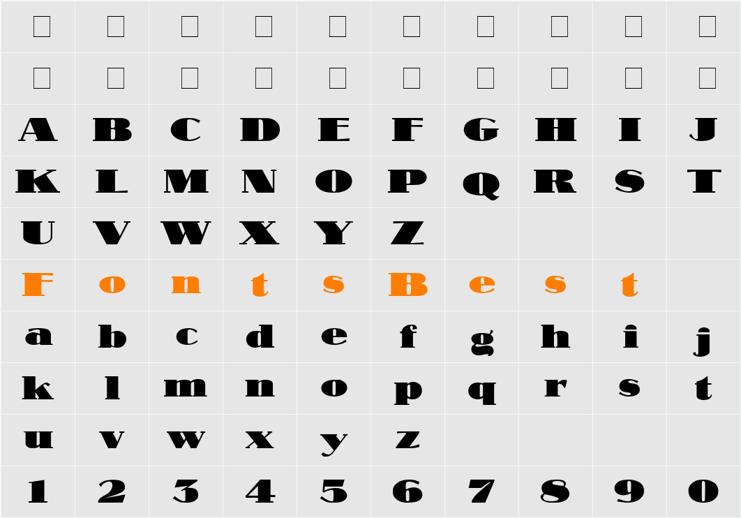 Makar Display SSi Character Map
