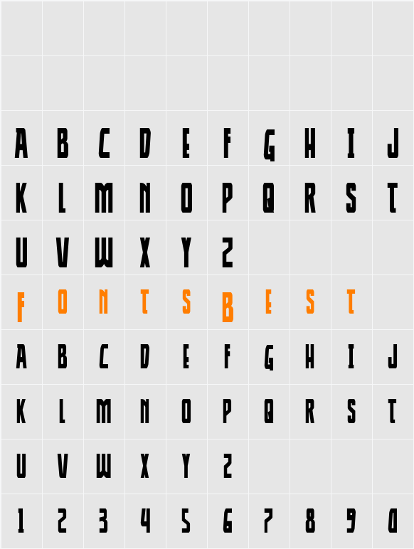 Thunder-Hawk Drop Condensed Character Map