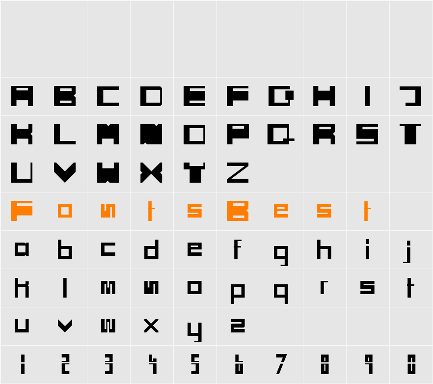 SCI FI BOX Character Map