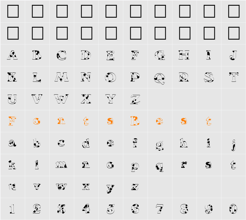 We6 DB Character Map