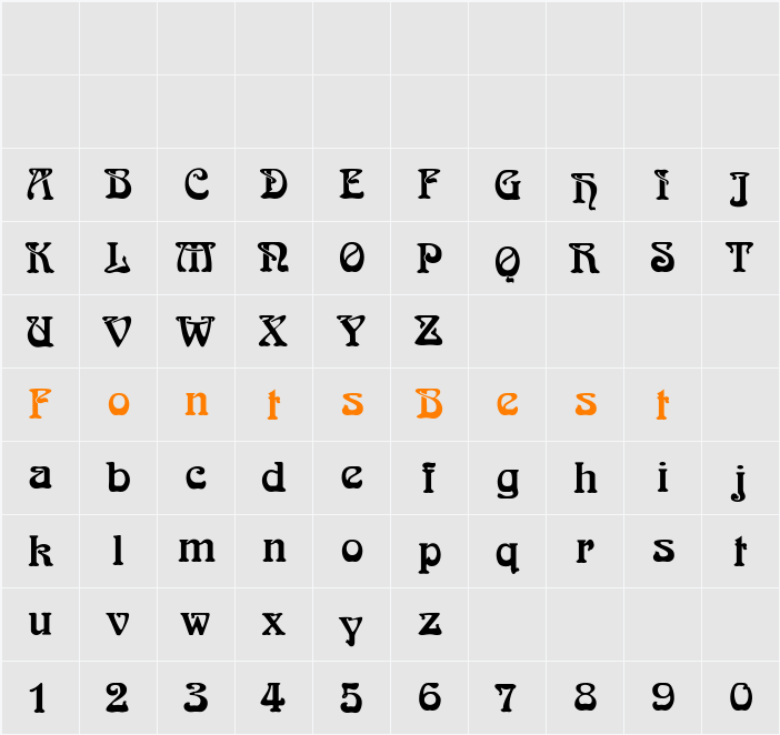 Bockloo Character Map