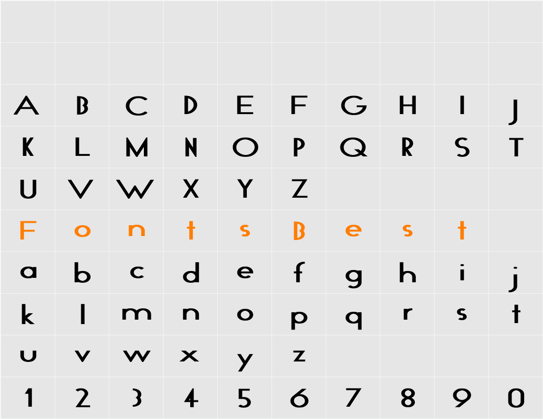 GeoPlain Wd Bold Character Map