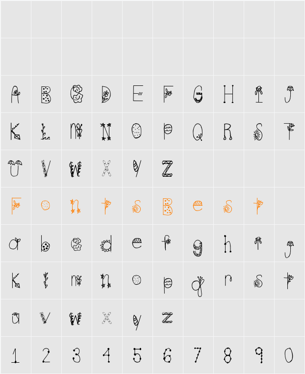 Spring Time Character Map