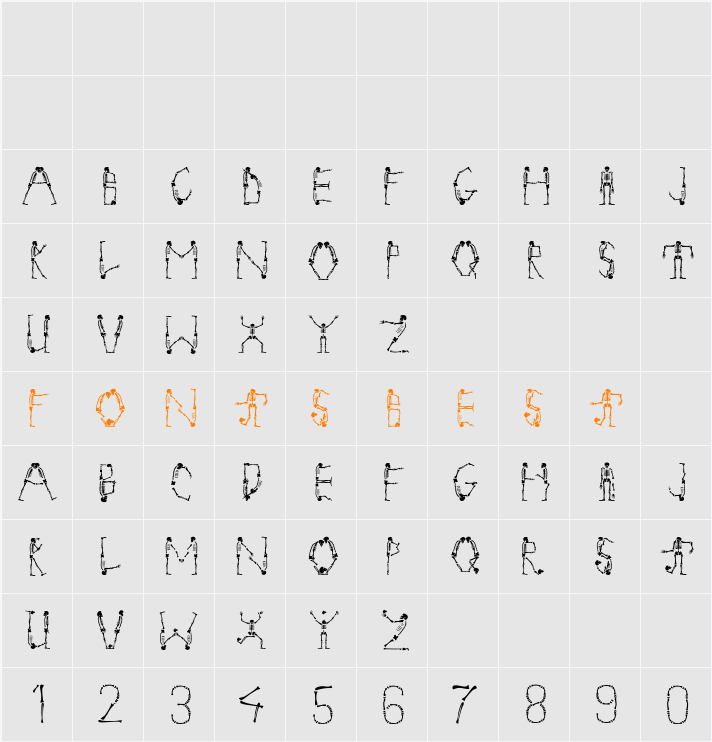 TangoMacabre Character Map