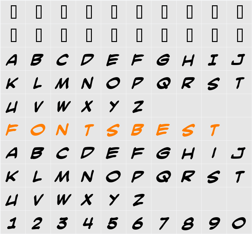 SmackAttack BB Character Map