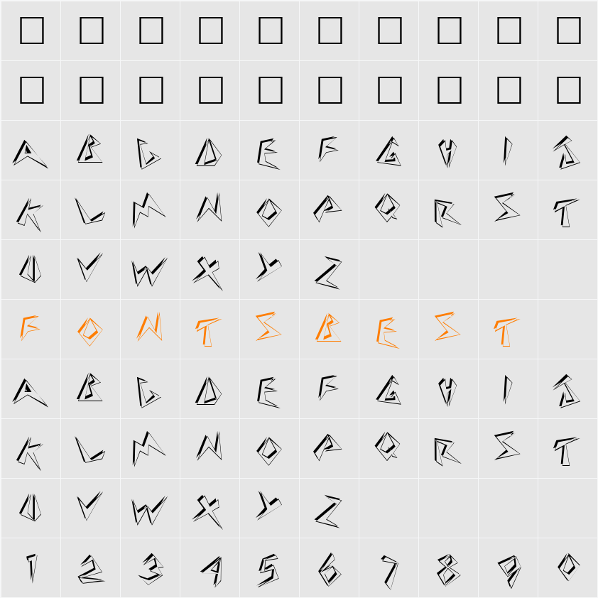 TANESHIA Character Map