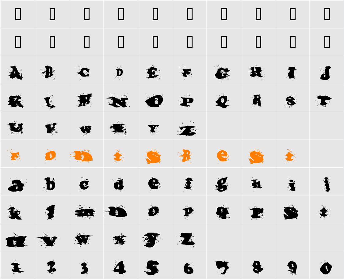 IncantationOne Character Map