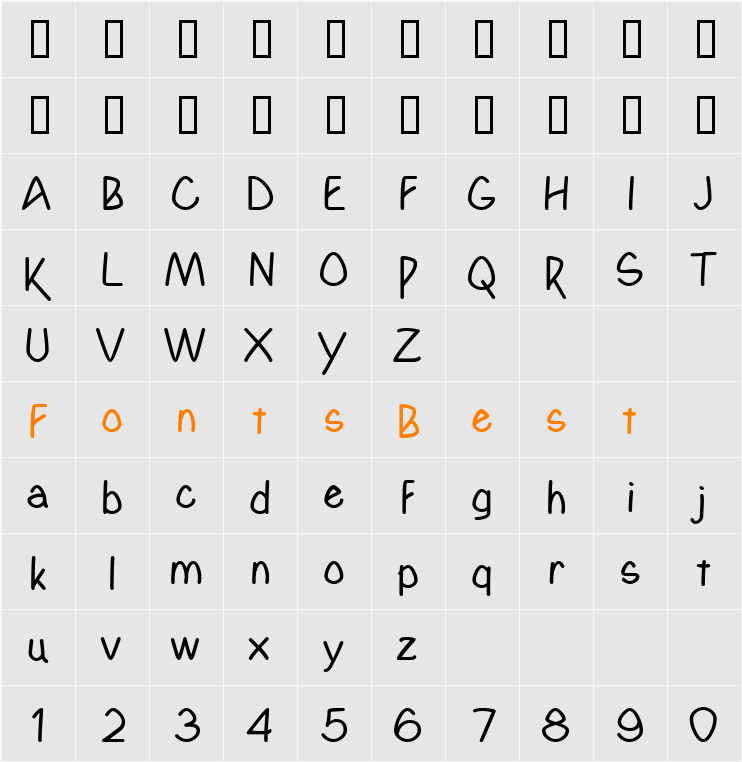 YahoschMedium Character Map