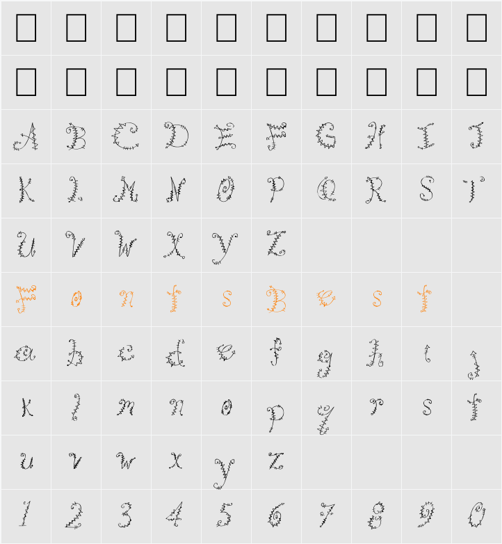 Kookie Character Map