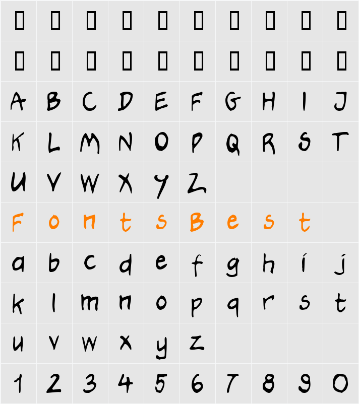 Hooteroll_Jam Character Map