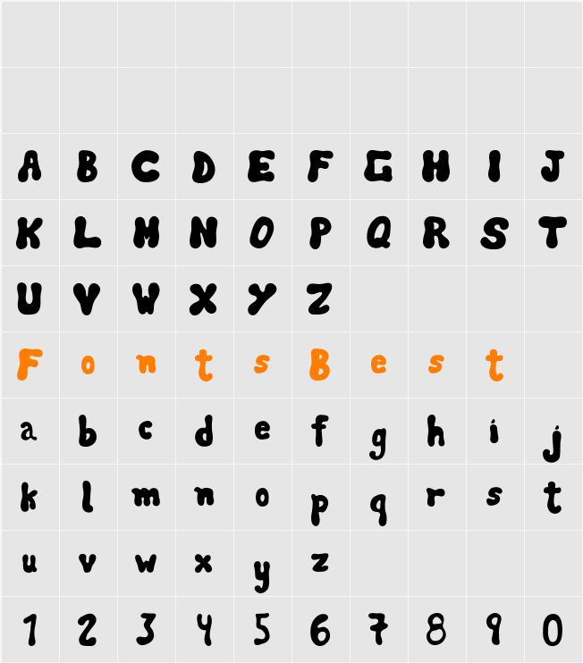Landa font Character Map